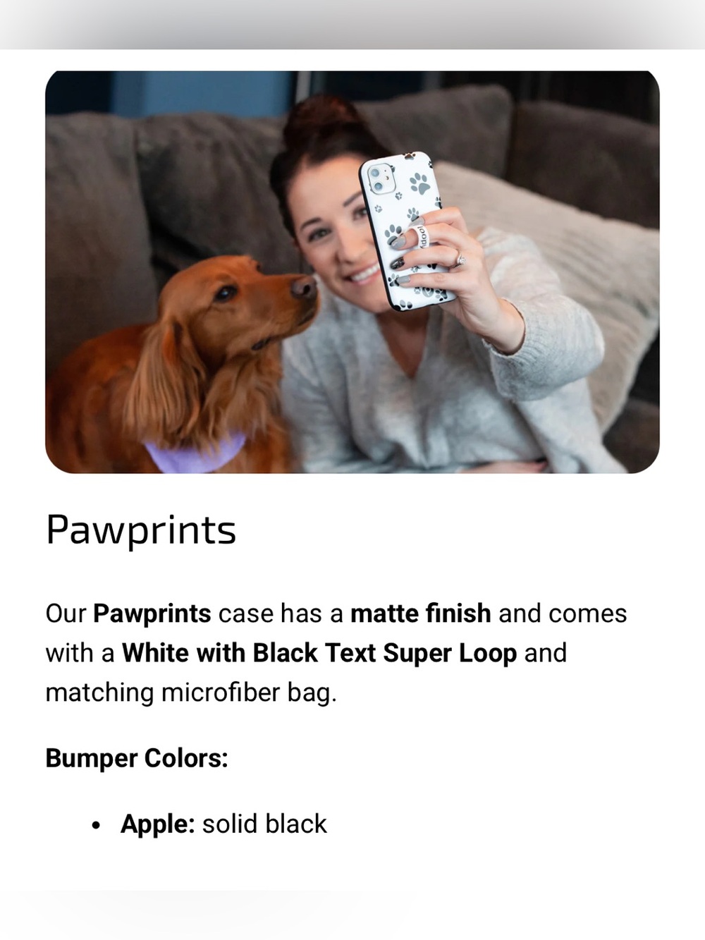 iPhone 16 Plus loopy doggy paw print case & holder/bag “stop the drop” NEW! - Picture 13 of 16